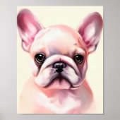 Schattige Frans bulldog schilderij Poster (Voorkant)