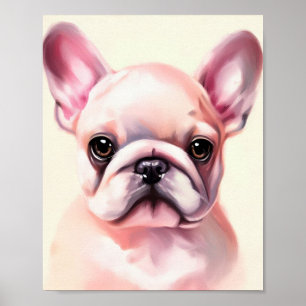 Schattige Frans bulldog schilderij Poster