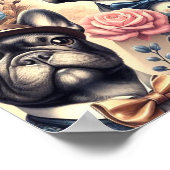 Schattige Frans Bulldog schilderij Poster (Hoek)