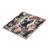 Schattige  Frans Bulldog schilderij Tegeltje (Zijkant)