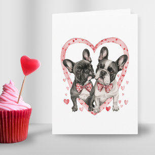 Schattige Frans Bulldog Valentijnsdag Liefde Quote Feestdagen Kaart
