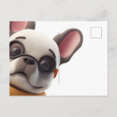 Schattige Franse buldog in vintage auto Briefkaart (Achterkant)