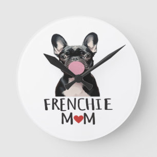 Schattige Franse buldog Ronde Klok