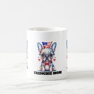 Schattige Franse Bulldog Amerikaanse Vlag met Hart Koffiemok