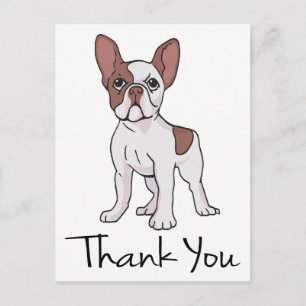 Schattige Franse Bulldog Bedankt Franse Puppy Hond Briefkaart