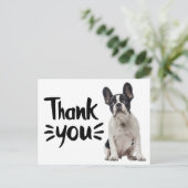 Schattige Franse Bulldog Bedankt Franse Puppy Hond Briefkaart (Staand voorkant)
