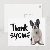 Schattige Franse Bulldog Bedankt Franse Puppy Hond Briefkaart (Voorkant / Achterkant)