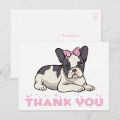 Schattige Franse Bulldog Bedankt Franse Puppy Hond Briefkaart (Voorkant / Achterkant)