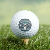 Schattige Franse Bulldog Blauw Gestreepte Golfballen (Insitu Shirt)
