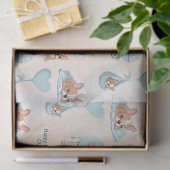 Schattige Franse Bulldog Blauwe Babyblauwe Verjaar Tissuepapier (Geschenk)