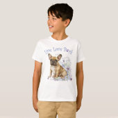 Schattige Franse Bulldog Bloem T-shirt (Voorkant volledig)