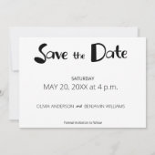 Schattige Franse Bulldog Bruiloftsfoto met een Gri Save The Date (Achterkant)