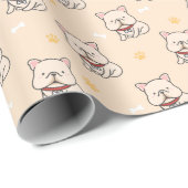 Schattige Franse Bulldog Cadeaupapier (Rol Hoek)