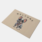Schattige Franse Bulldog Deurmat (Schuin)