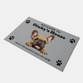 Schattige Franse Bulldog Deurmat (Schuin)