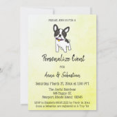 *~* Schattige Franse Bulldog Evenement Uitnodiging (Achterkant)