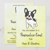 *~* Schattige Franse Bulldog Evenement Uitnodiging (Voorkant / Achterkant)