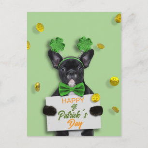 Schattige Franse Bulldog Fijne St. Patrick's Dag K Briefkaart