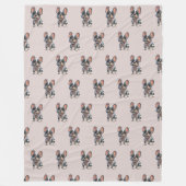 Schattige Franse Bulldog Fleece Deken (Voorkant)