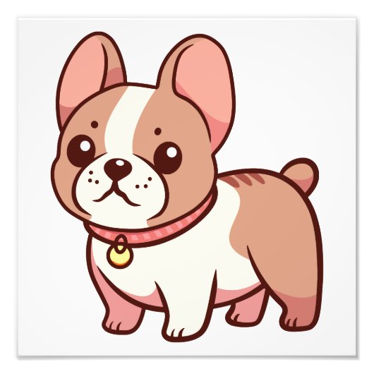 Schattige Franse Bulldog  Foto Afdruk (Voorkant)