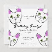 Schattige Franse Bulldog Gezicht Verjaardag Kaart (Achterkant)