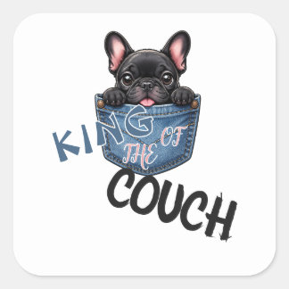 Schattige Franse Bulldog Grappige Hond Liefhebber Vierkante Sticker