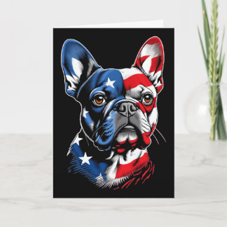 Schattige Franse Bulldog Grappige Hond VS Amerikaa Kaart