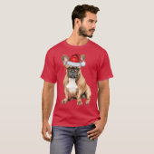 Schattige Franse Bulldog Grappige Kerst T-shirt (Voorkant volledig)