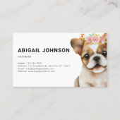 Schattige Franse Bulldog Grooming Service Visitekaartje (Achterkant)