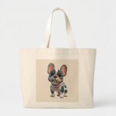 Schattige Franse Bulldog Grote Tote Bag (Voorkant)