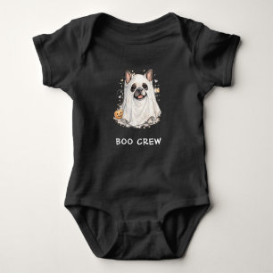 Schattige Franse Bulldog Halloween Geest Boo Crew Romper