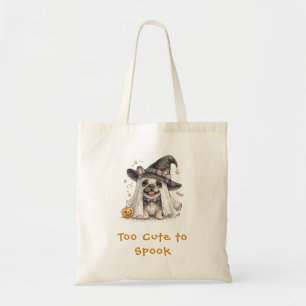 Schattige Franse Bulldog Halloween Geest Heks Tote Bag