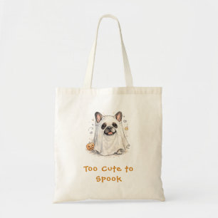 Schattige Franse Bulldog Halloween Geest Spoken Tote Bag
