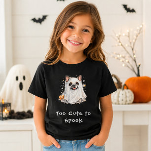 Schattige Franse Bulldog Halloween Geest T-shirt