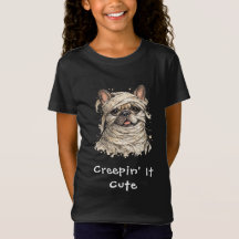 Schattige Franse Bulldog Halloween Mummie Creepy