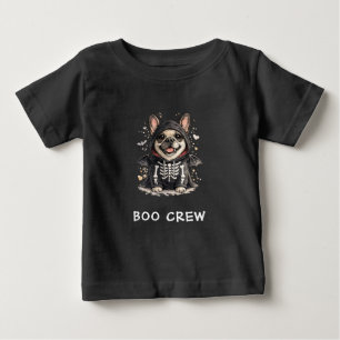 Schattige Franse Bulldog Halloween Skelet Boo Crew