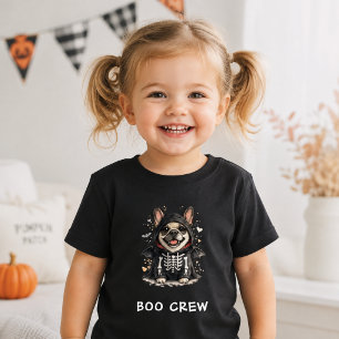 Schattige Franse Bulldog Halloween Skelet Boo Crew
