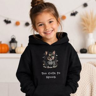 Schattige Franse Bulldog Halloween Skelet Hoodie