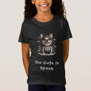 Schattige Franse Bulldog Halloween Skelet T-shirt
