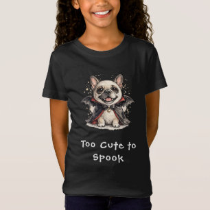 Schattige Franse Bulldog Halloween Vampier Vleermu T-shirt