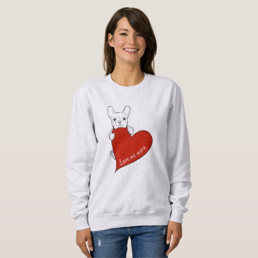 Schattige Franse Bulldog Heart Trui (Voorkant volledig)