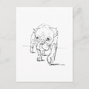 Schattige Franse Bulldog, Hond Illustratie Briefkaart