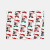 Schattige Franse Bulldog Hond Kerst Patroon Fleece Deken (Voorkant (Horizontaal))