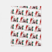 Schattige Franse Bulldog Hond Kerst Patroon Fleece Deken (Voorkant)