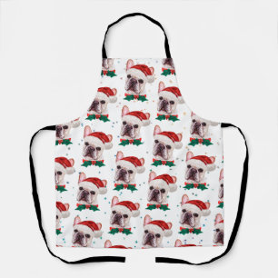 Schattige Franse Bulldog Hond Kerst Patroon Schort