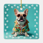 Schattige Franse Bulldog Keramisch Ornament (Achterkant)