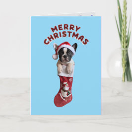 Schattige Franse Bulldog Kerst Kaart