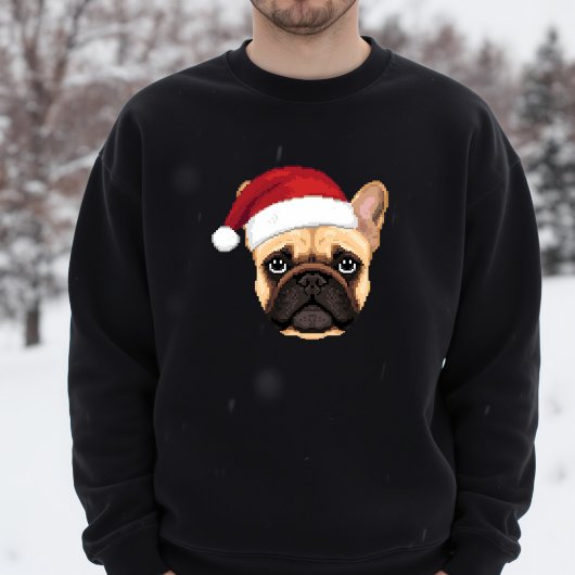 Schattige Franse Bulldog Kerstman Hoed Trui