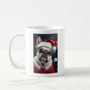 Schattige Franse Bulldog Kerstman Kerstvakantie On Koffiemok