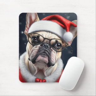 Schattige Franse Bulldog Kerstman Kerstvakantie On Muismat